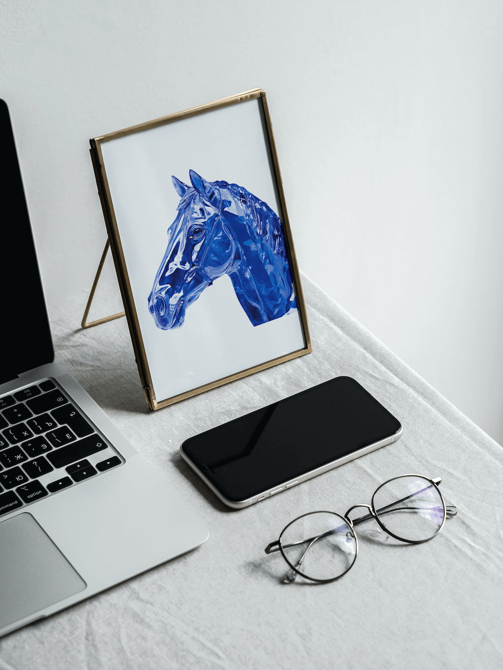 Affiche cheval bleu cristal