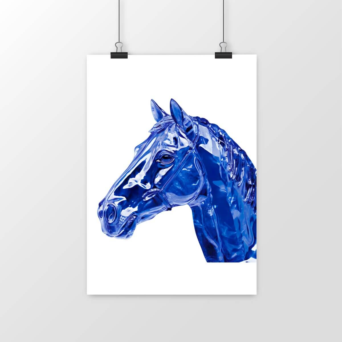 Affiche cheval bleu cristal